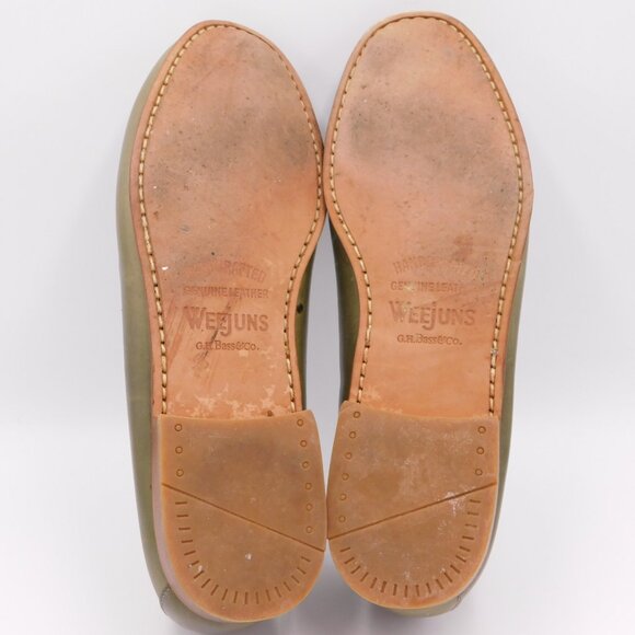 G.H. Bass Weejuns Penny Loafers | Olive Green | Academia | GUC | 10 D Wide main image 6